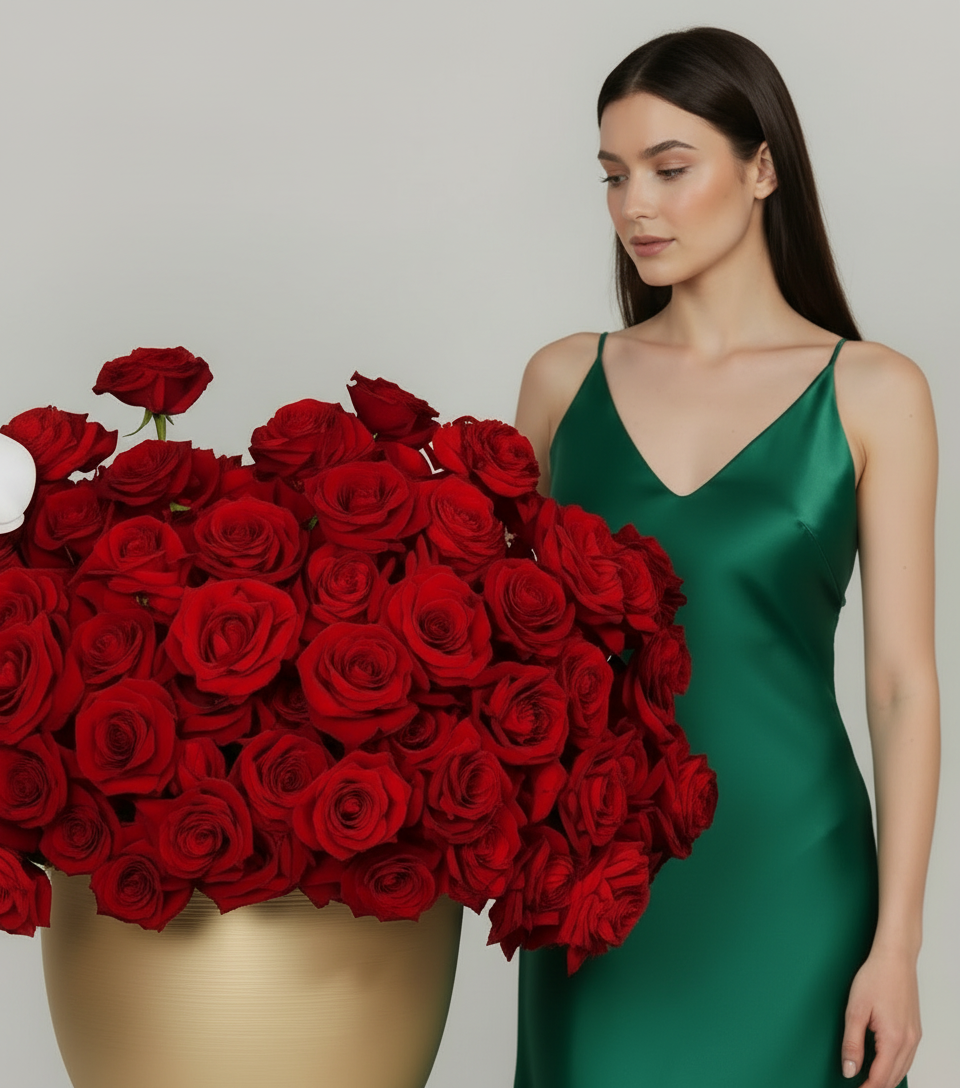 100 red roses naomi and orchid